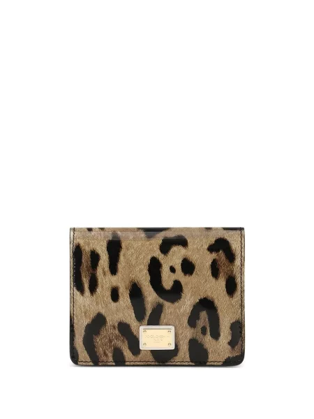 Portofel Dolce & Gabbana cu imagine cu model leopard maro