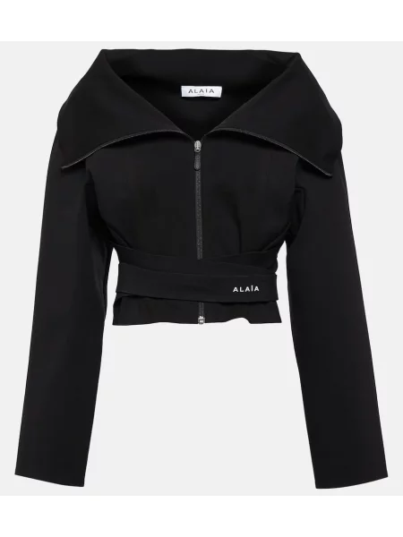 Top Alaã¯a z dżerseju o krotszym kroju czarny