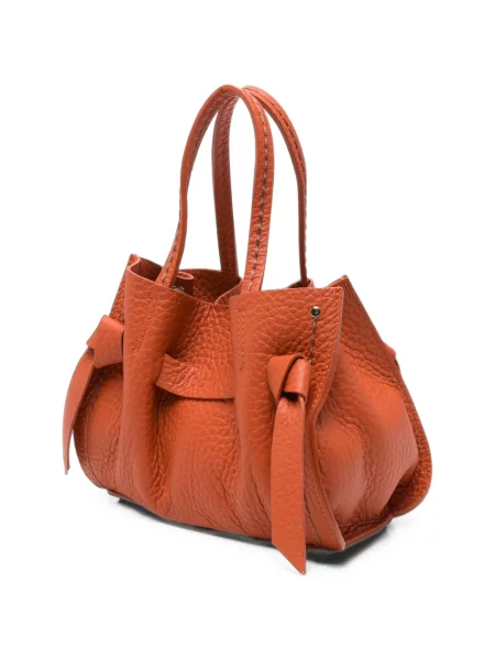 Geantă shopper Visona` din piele portocaliu