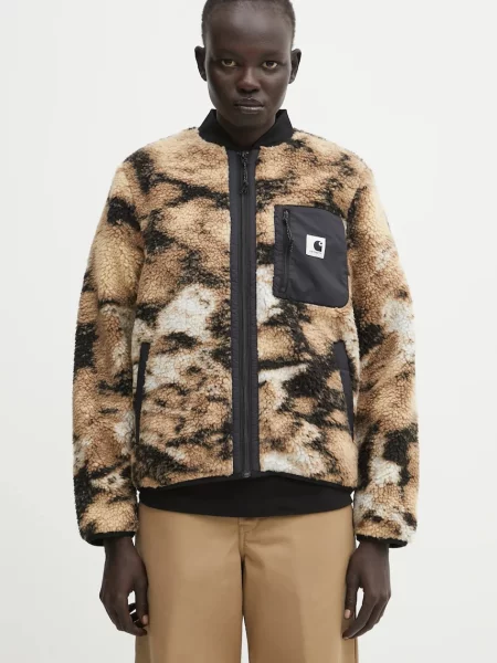 Carhartt WIP hanorac fleece W Janet Liner cu imprimeu bej