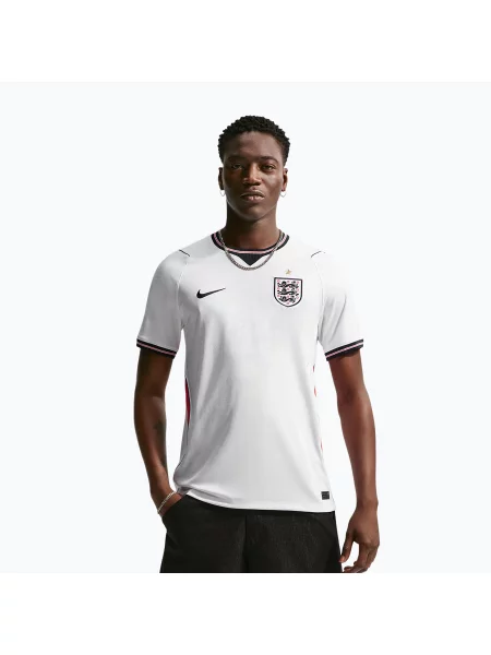 Tricou de fotbal pentru bărbați Nike England Stadium Home white/speed red/obsidian/obsidian alb