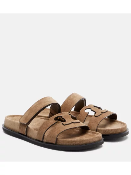 Sandale Tory Burch din piele de căprioară maro