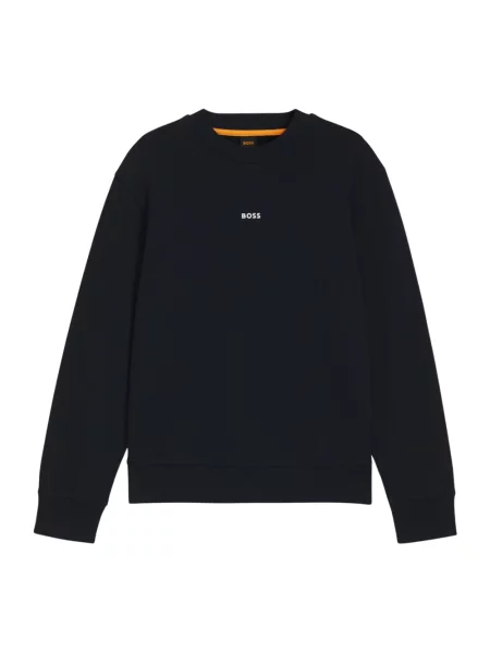 Bluza z kapturem Hugo Boss z kapturem frotte z dekoltem w kształcie litery U niebieska