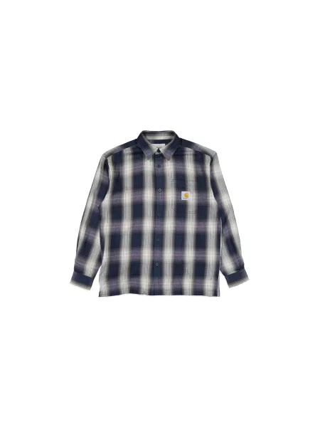 Carhartt WIP L/S Harlin Shirt Mężczyźni Koszula Carhartt WIP Wielobarwny Size: M niebieska
