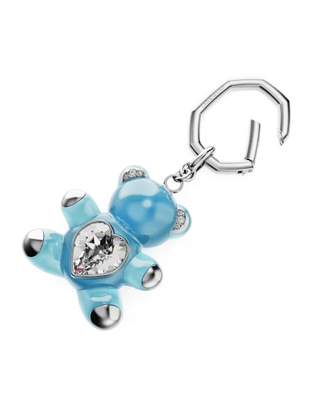 Swarovski Prívesky na kľúče / strieborná / priehľadná modrá