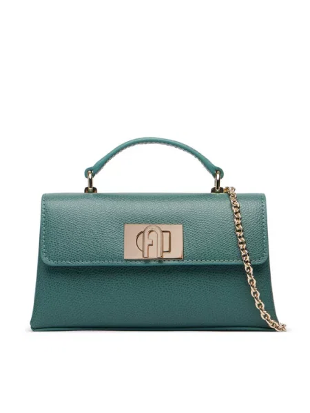 Furla Crossbody torbica usnjena zelena
