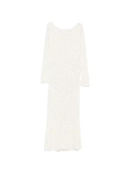 Lung rochie maxi Imperial din dantelă alb