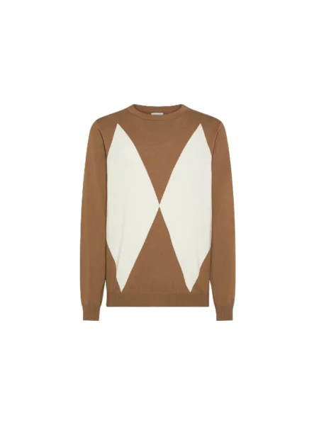 Sweter Sun68 z dekoltem w serek beżowy
