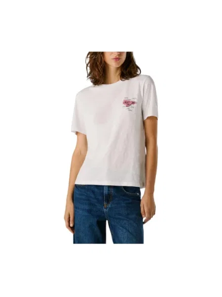 Krótka koszulka Pepe Jeans biała