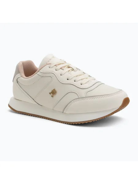 Tommy Hilfiger Leather Runner női cipő elefántcsont szirom/newsprin. Méret: 39 EU fehér