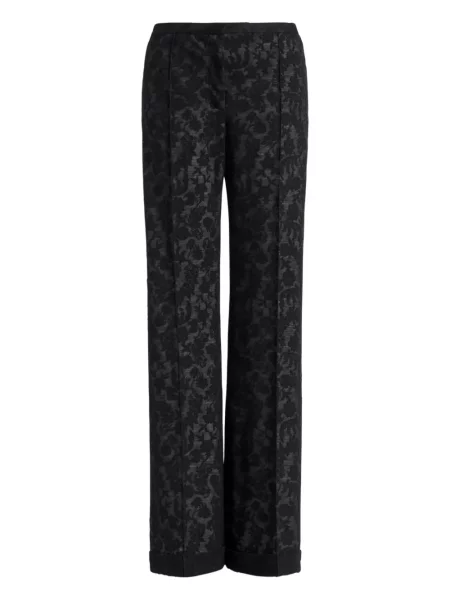 Pantaloni Alberta Ferretti cu model floral negru