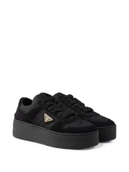 Sneakerși Prada din piele de căprioară negru