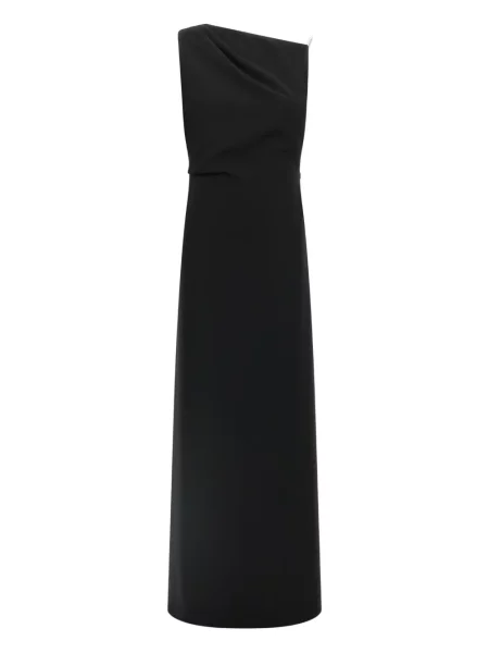 Rochie Max Mara drapată cu un umăr gol de costum negru