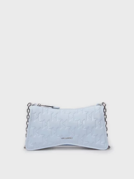 Шкіряна сумка Karl Lagerfeld блакитна