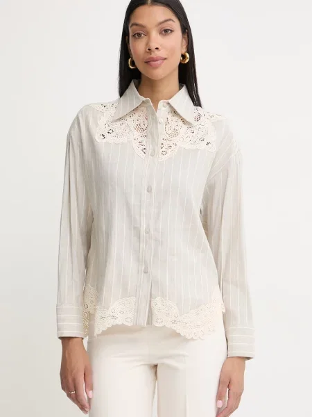 Twinset cămașă pentru femei din in bej