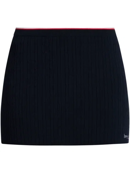 Fusta mini Sporty & Rich cu broderie albastru