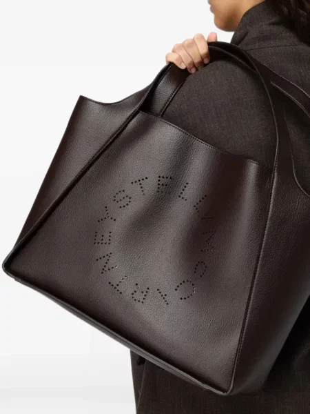 Geantă shopper Stella Mccartney cu autograf maro
