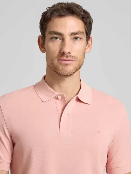 Koszulka polo o kroju regular fit z czystej bawełny model PALLAS' Boss różowe