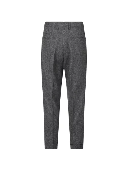 Pantaloni Berwich cu model herringbone gri