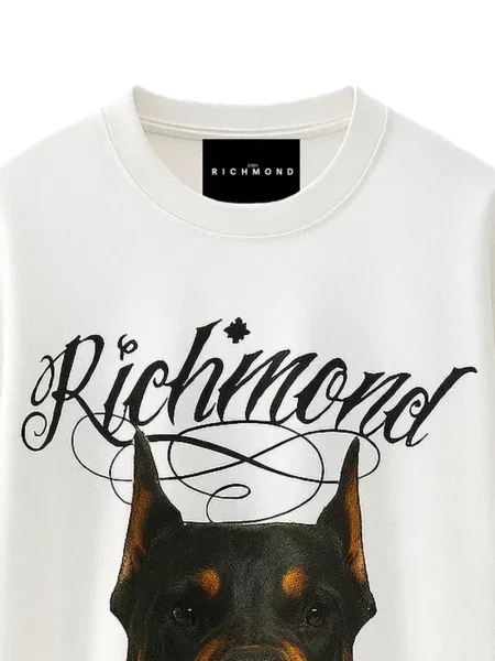 Tricou John Richmond cu imagine alb