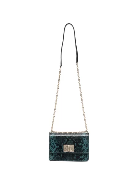 Geantă Furla cu imagine cu model piele de șarpe albastru