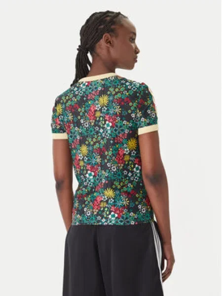 ADIDAS ORIGINALS Marškinėliai Adidas Originals x Liberty London geltona / smaragdinė / raudona juoda