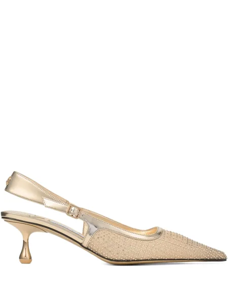 Pantofi cu toc Jimmy Choo slingback auriu