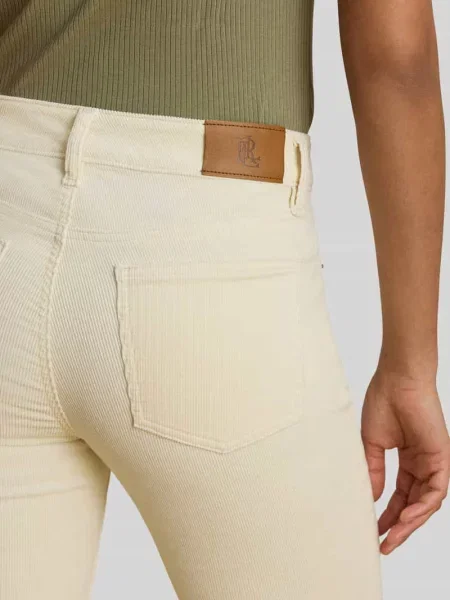 Spodnie o średnim stanie z fakturą sztruksu Lauren Ralph Lauren