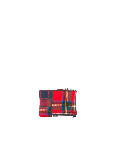 Torebka Comme Des Garcons wełniana w kratę czerwona