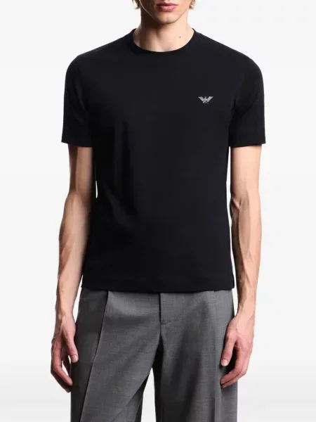 Póló Emporio Armani autogrammal kék