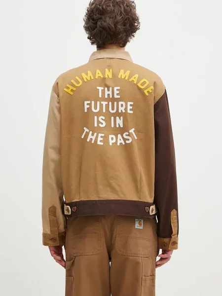 Human Made kurtka koszulowa Zip-Up Work Jacket przejściowa brązowy