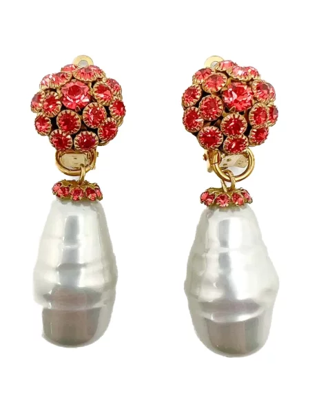 Cercei Jennifer Gibson Jewellery de cristal alb