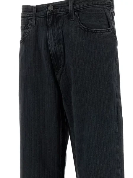 Ριγέ φαρδύ πόδι τζιν Levi's μαύρο