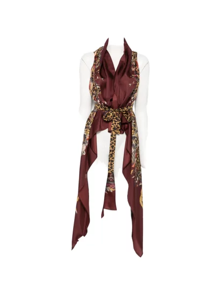Asimetrični prsluk Etro s printom s leopard uzorkom crvena