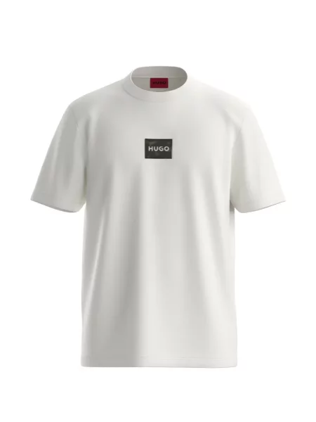 Тениска Hugo с автограф бяло