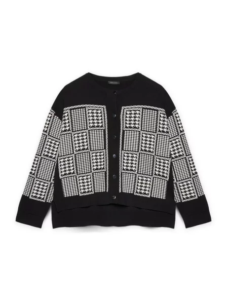 Kardigan Fiorella Rubino w pepitkę czarny