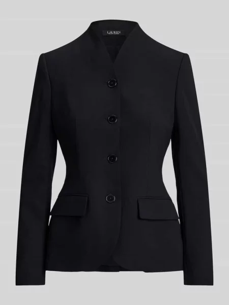 Krótki blezer o kroju slim fit z mieszanki wełny Lauren Ralph Lauren czarna