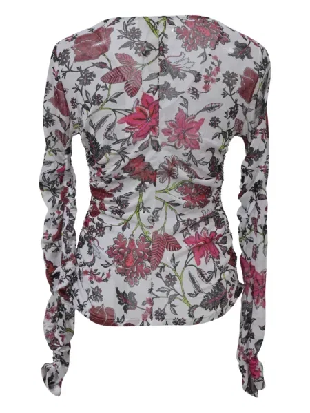 Top Dvf Diane Von Furstenberg cu model floral cu imagine alb