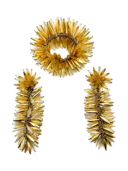 Cercei Jennifer Gibson Jewellery cu mărgele auriu