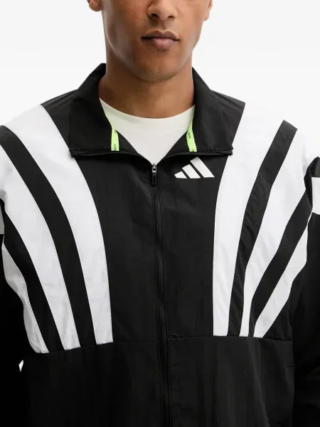 Geacă bomber Adidas cu dungi alb