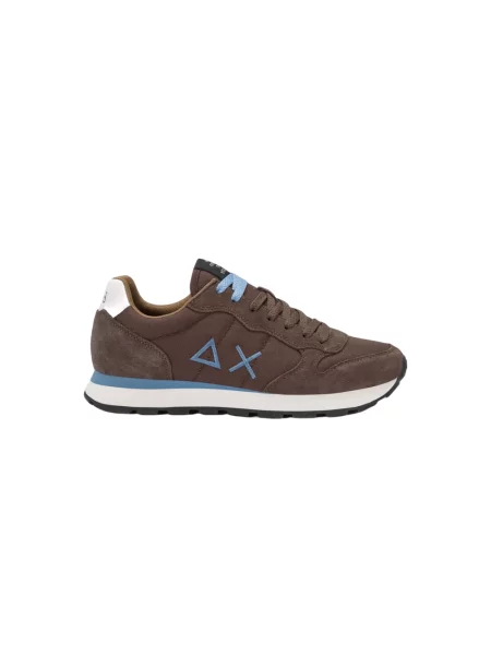 Sneakersy Sun68 z logo brązowe