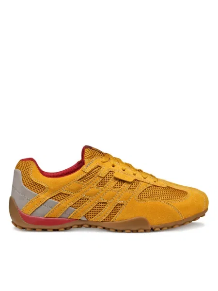 Sneakerși Geox cu model piele de șarpe portocaliu