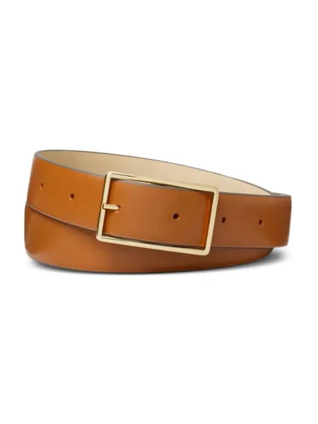 Pasek Tory Burch z logo brązowy