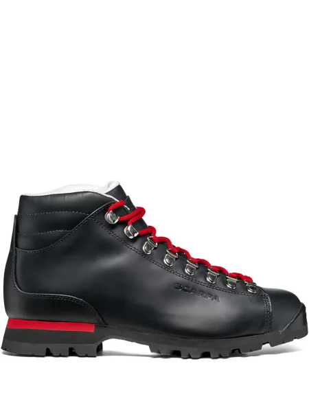 Botine Scarpa cu șireturi din piele negru