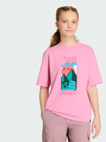 Детская спортивная футболка Adidas розовая