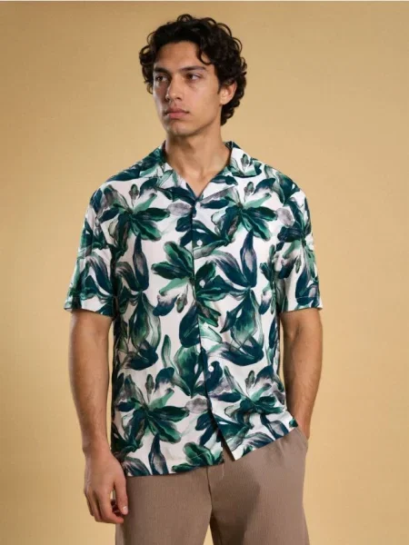 Sinsay koszula z krótkim rękawem zielony