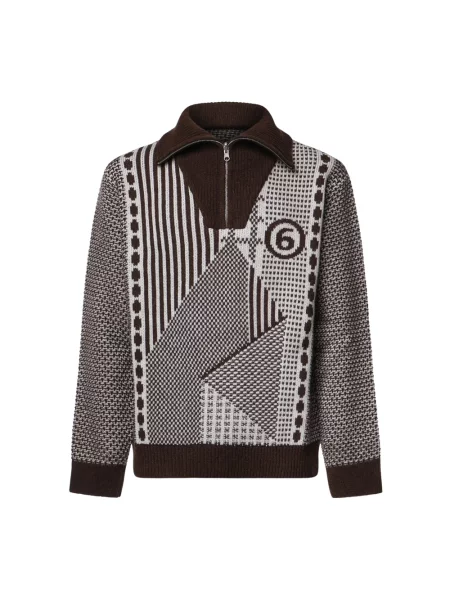 Sweter z golfem Mm6 Maison Margiela do golfa brązowy