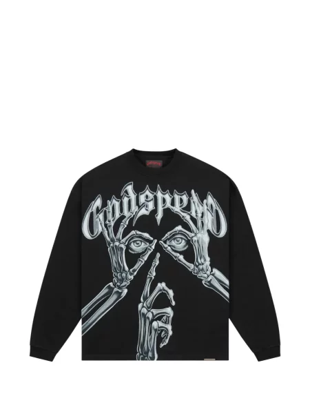 Tricou Godspeed cu imagine negru