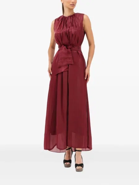 Rochie maxi Baruni plisată de costum roșu