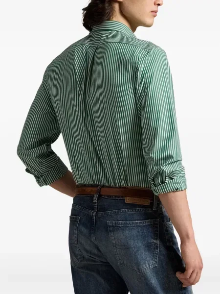 Ριγέ polo Polo Ralph Lauren με κουκούλα με αυτόγραφο λευκό